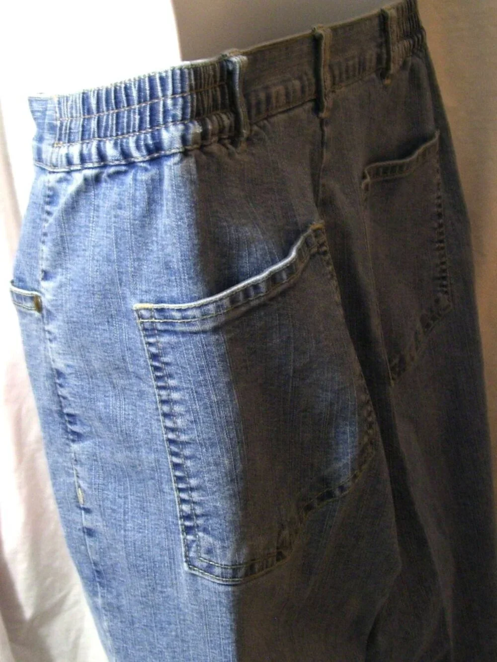 Ruby Rd Blue Denim Gold Embroidery 2 pcs Jacket Pant Suit Size 12